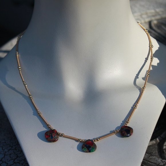 Multicolor Oyster Turquoise and 14kt Gold Filled